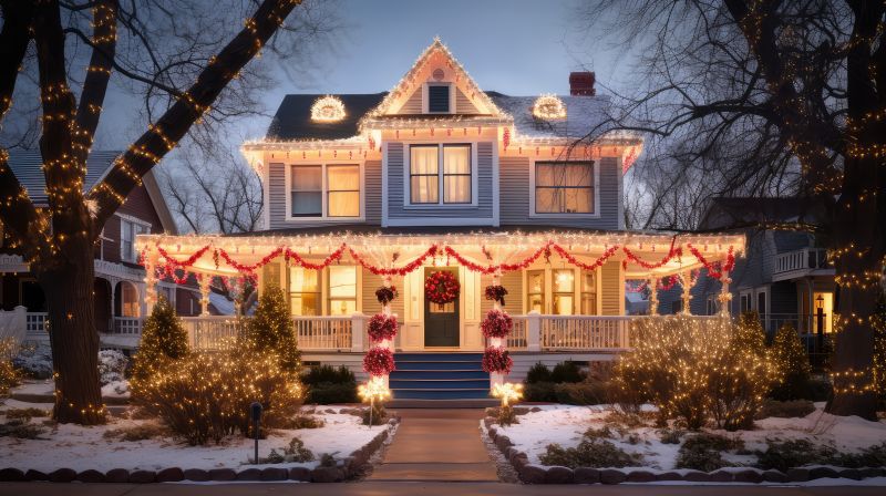Christmas Lights Hanging in Kansas City, KS